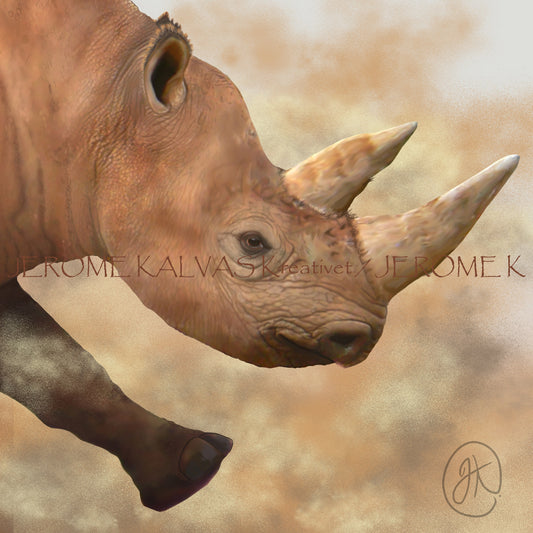 Black Rhinoceros (Diceros bicornis) – Print