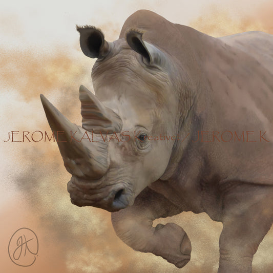 Southern White Rhinoceros (Ceratotherium simum) – Print